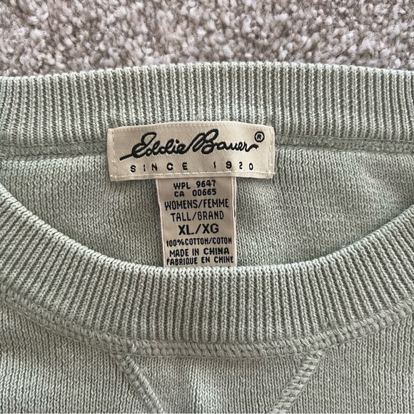 Eddie Bauer Mint Green 100% Cotton Long Sleeve Top size Tall XL - Picture 2 of 8